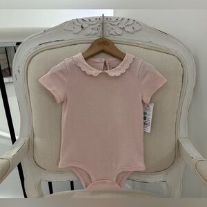 🩰 Baby 18 Mth Ballet Pink Cotton Onesie With Embroidery by Oshkosh NWT